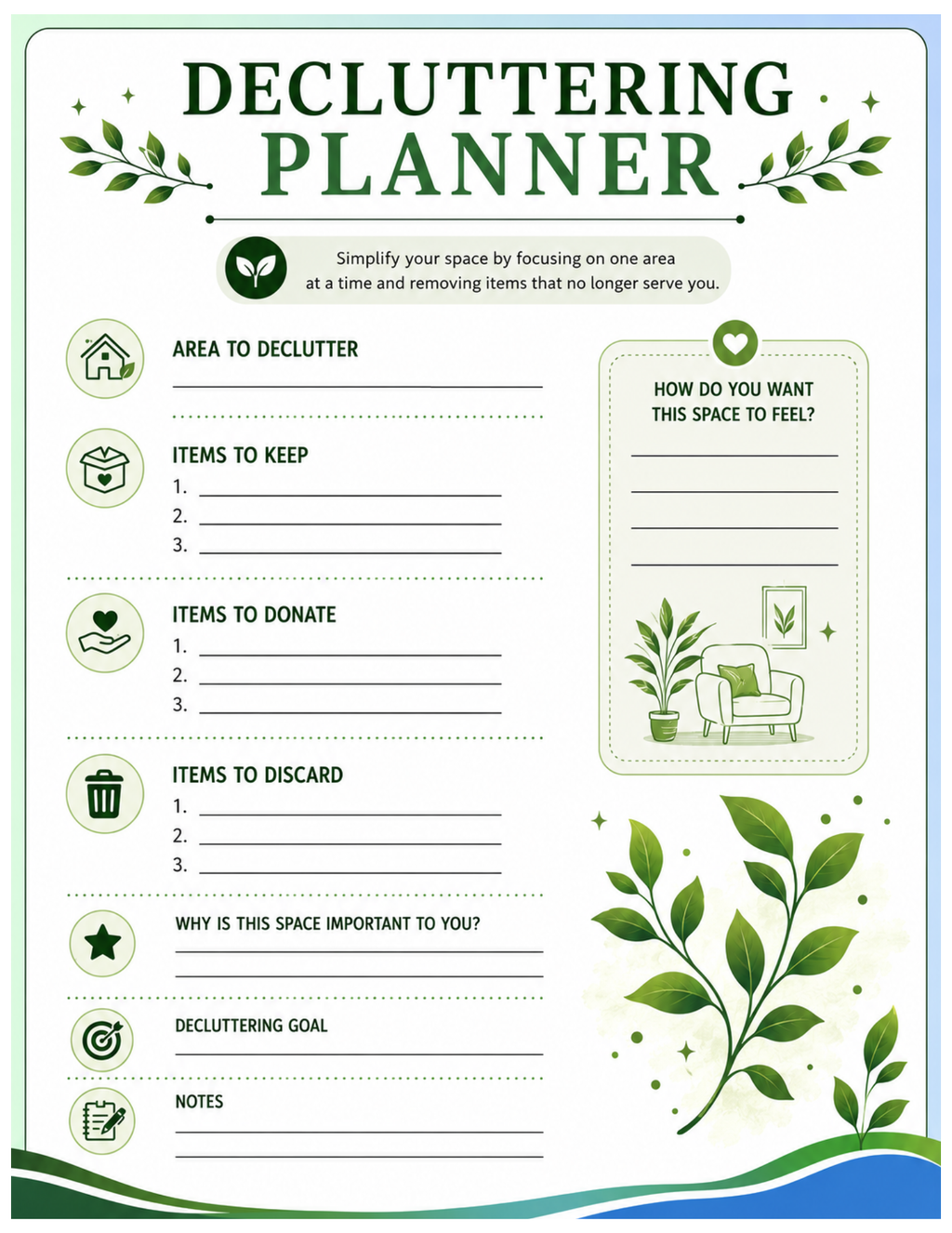 Digital cleaning/ lifestyle planner