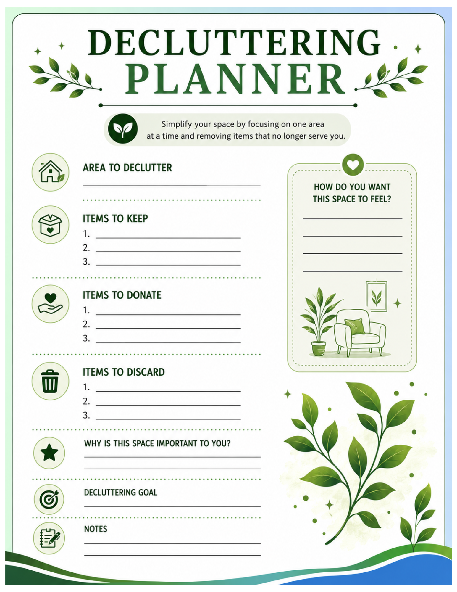 Digital cleaning/ lifestyle planner
