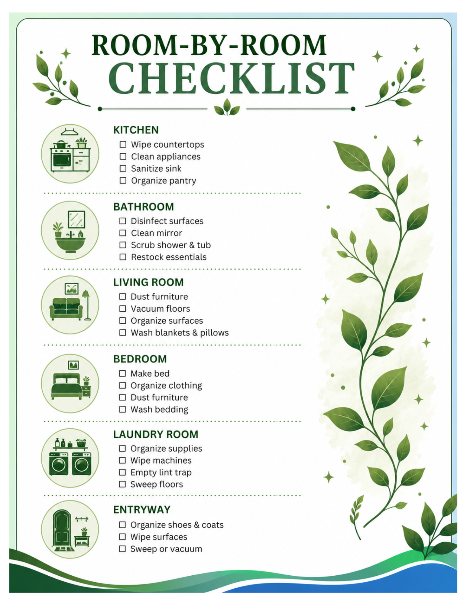 Digital cleaning/ lifestyle planner