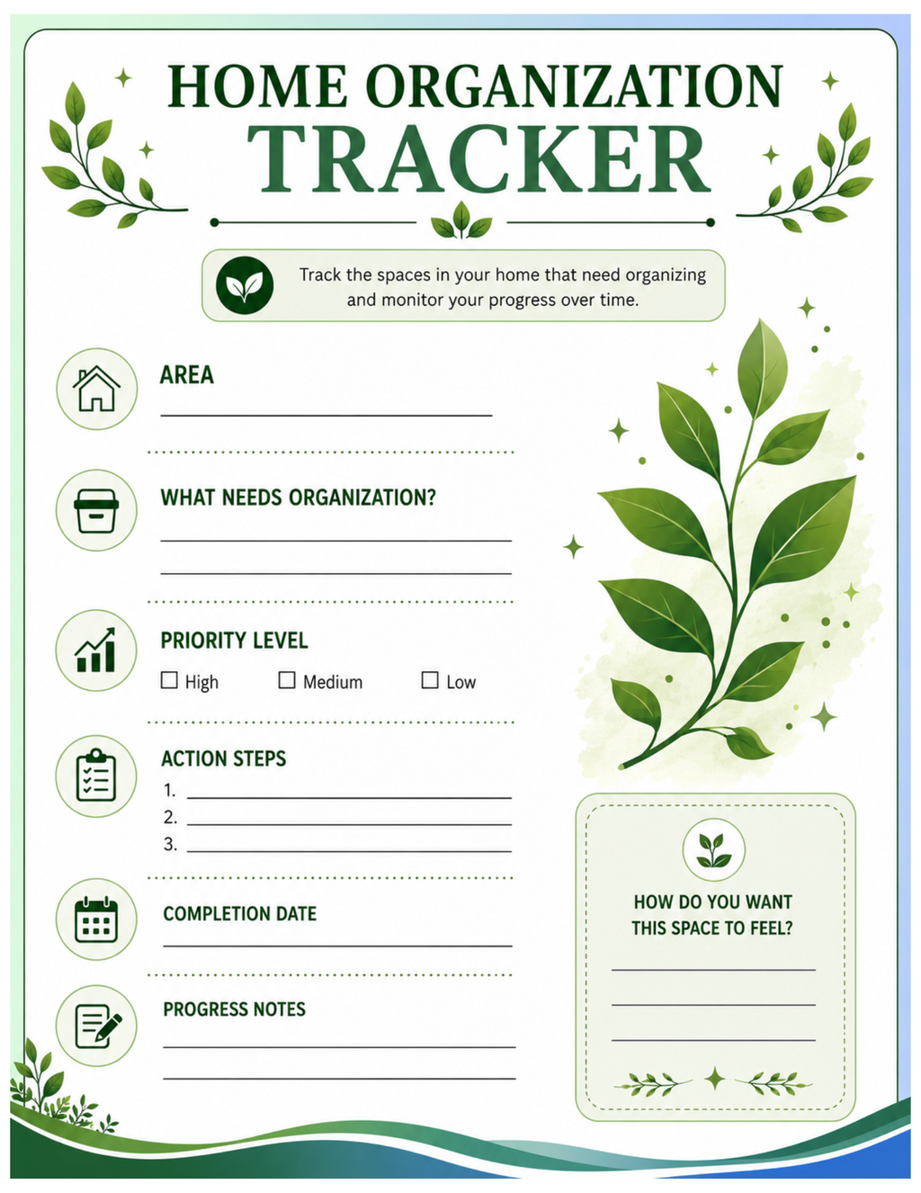 Digital cleaning/ lifestyle planner