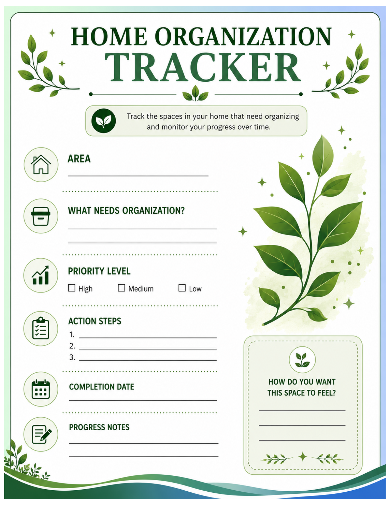 Digital cleaning/ lifestyle planner