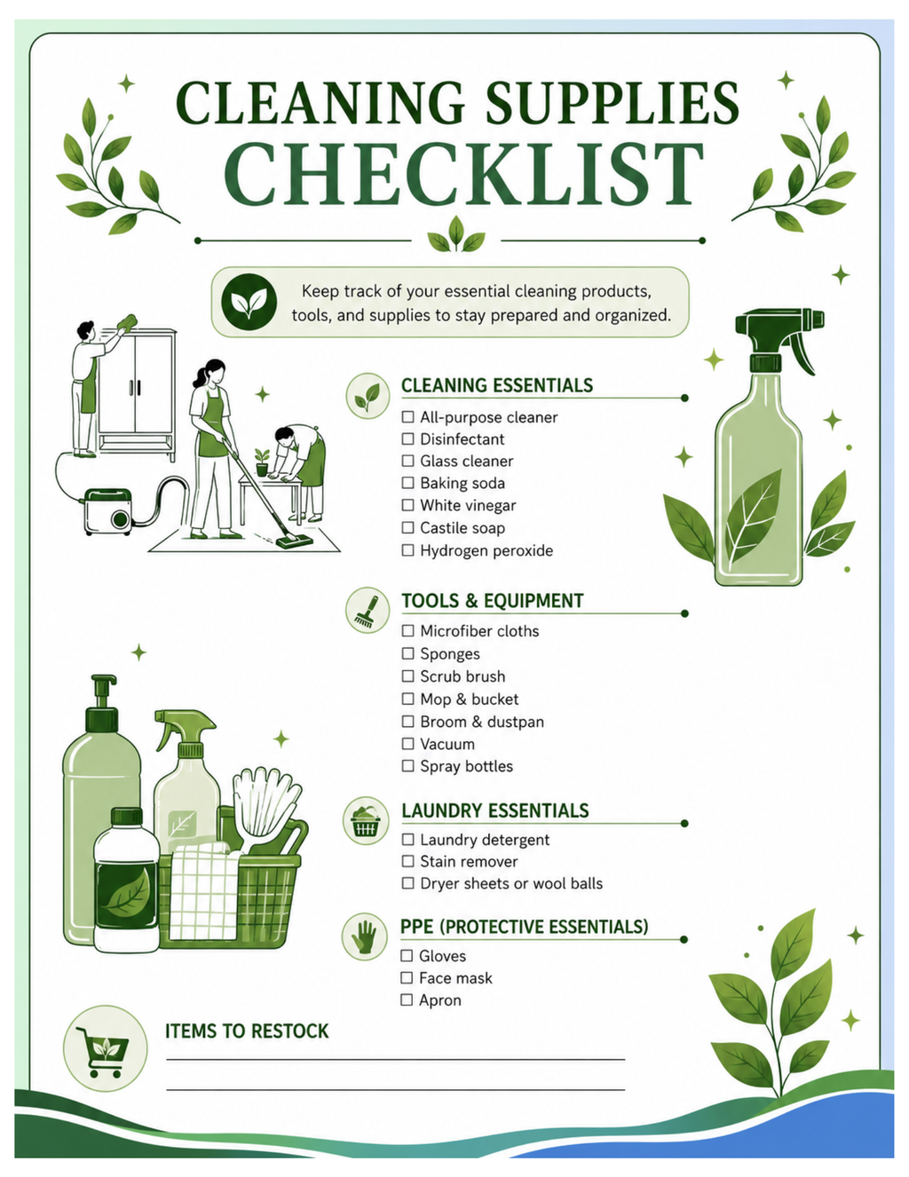 Digital cleaning/ lifestyle planner
