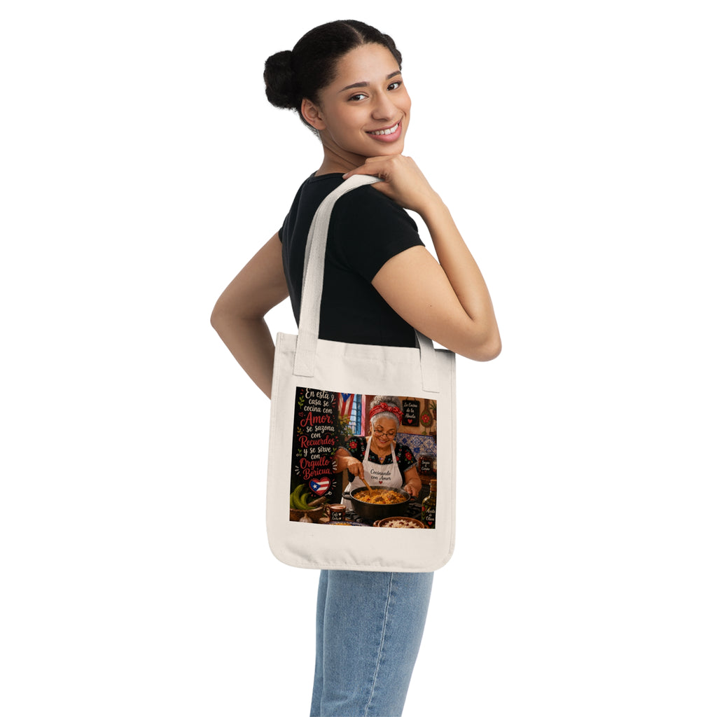 Puerto Rican Flag Canvas Tote — Boricua Cocina Grandma Design