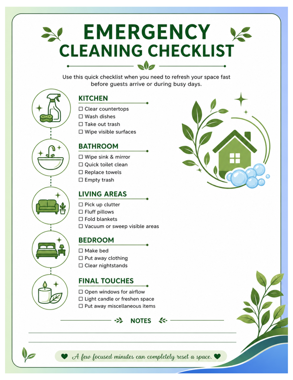 Digital cleaning/ lifestyle planner