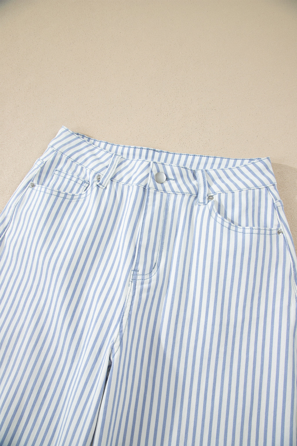 Khaki Stripe Casual Barrel Jeans