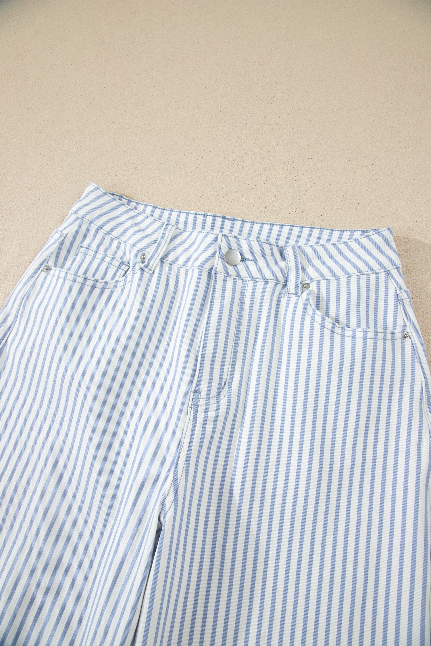 Khaki Stripe Casual Barrel Jeans