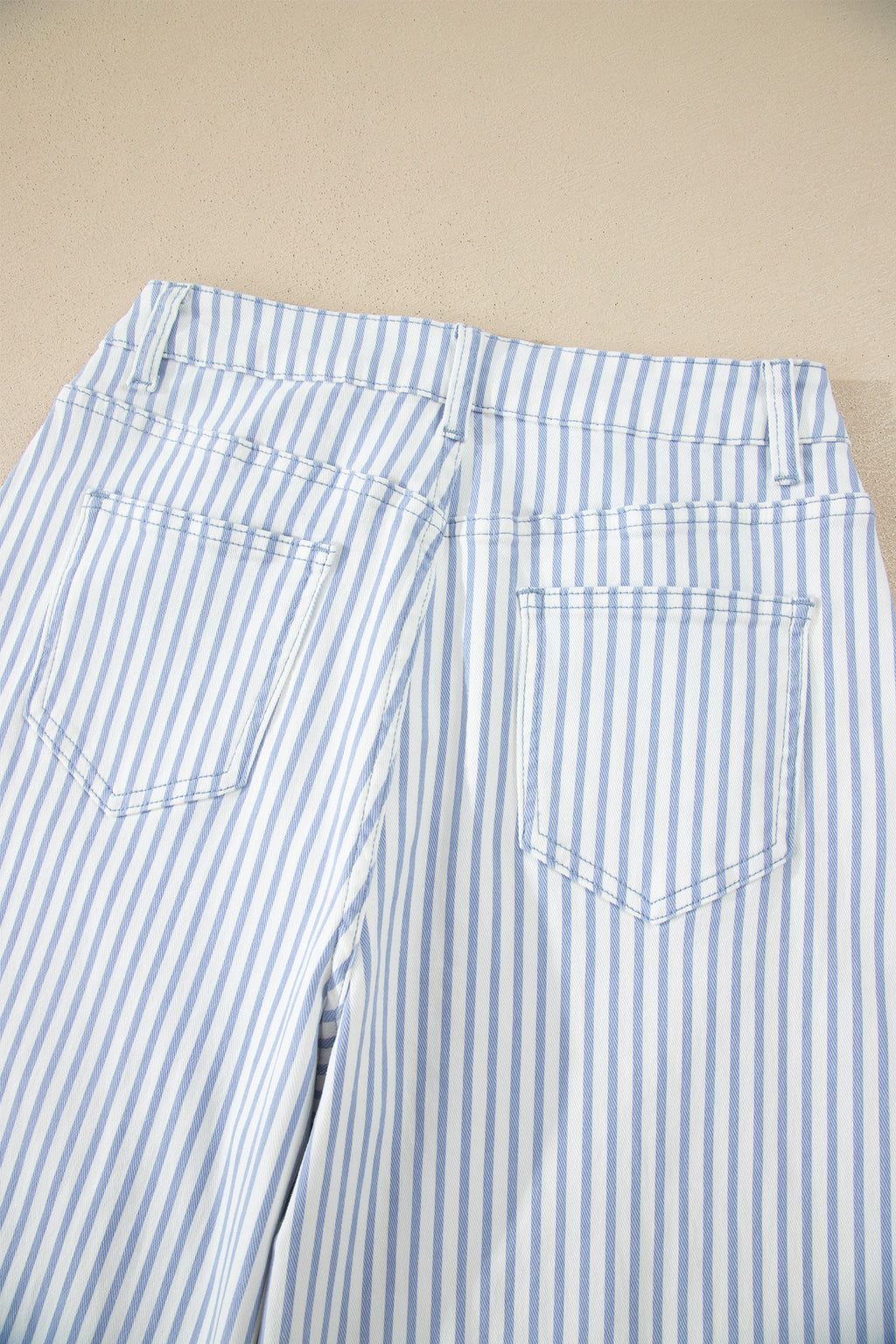 Khaki Stripe Casual Barrel Jeans