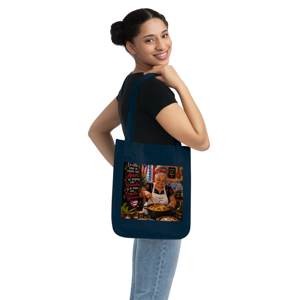 Puerto Rican Flag Canvas Tote — Boricua Cocina Grandma Design