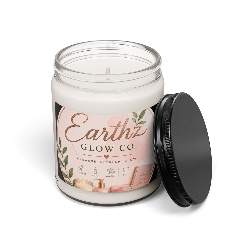 Earthz Glow Co. 9oz Scented Soy Candle — Cleanse, Refresh & Glow Aromatherapy Jar