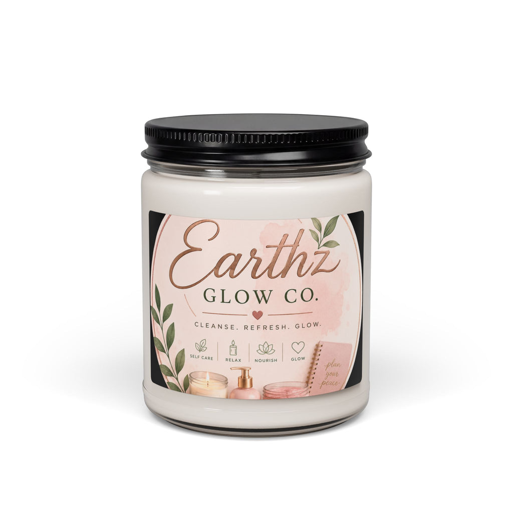 Earthz Glow Co. 9oz Scented Soy Candle — Cleanse, Refresh & Glow Aromatherapy Jar