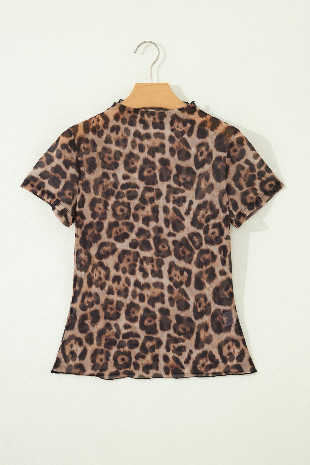 Rose Retro Floral Printed Mesh Short Sleeve Top