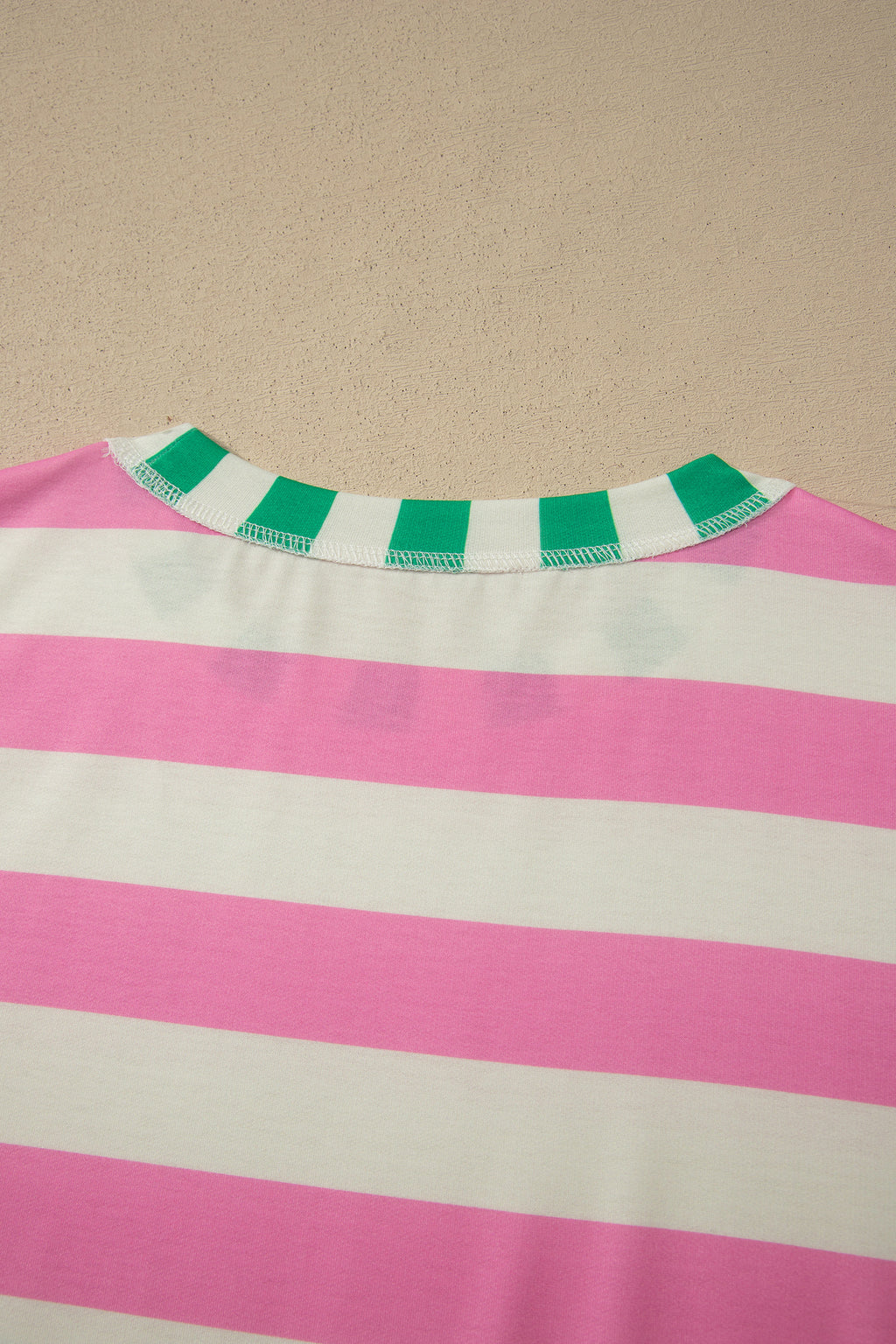 Yellow Stripe Exposed Seam Contrast Patchwork Oversized Top