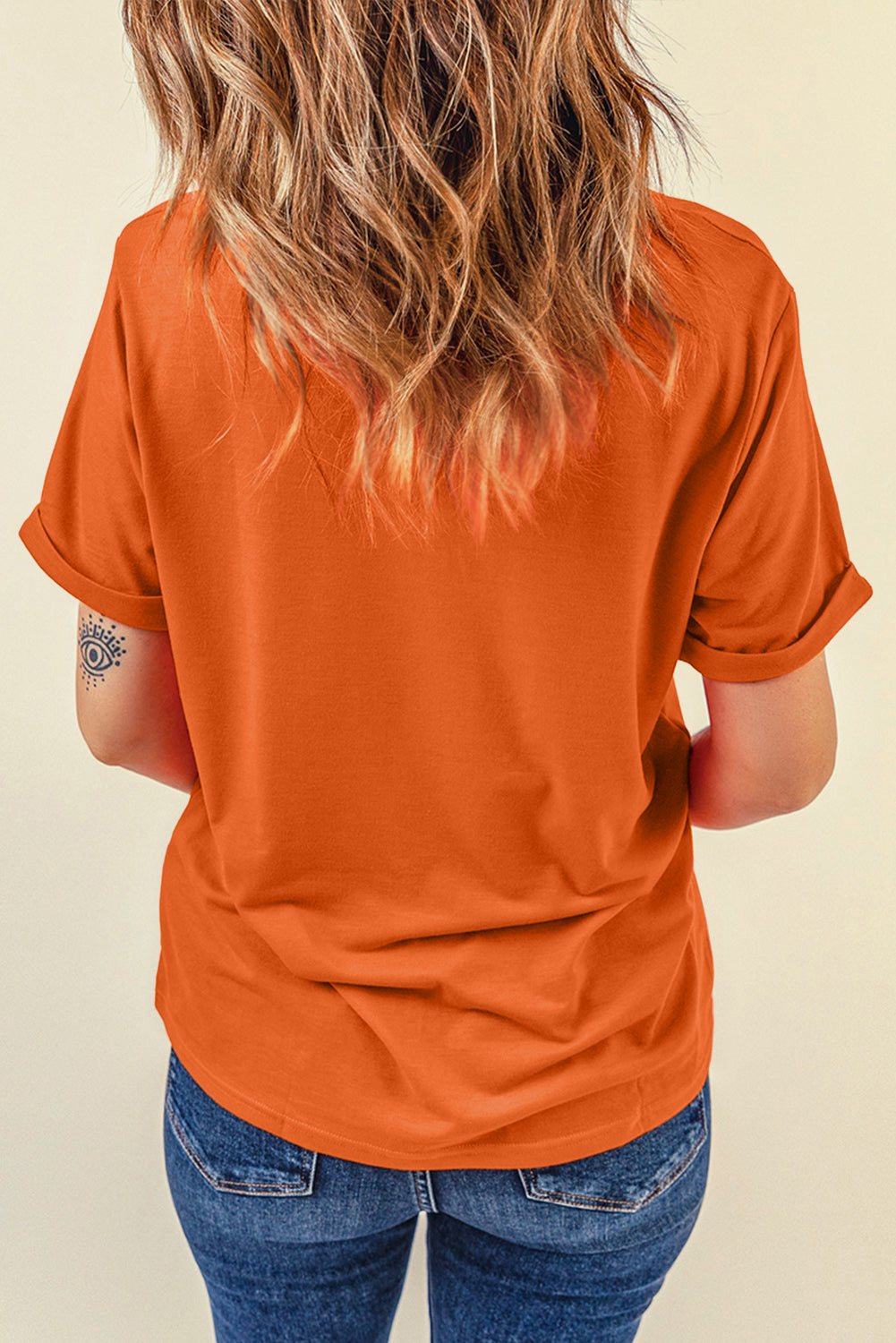Gray Casual Plain Crew Neck Tee